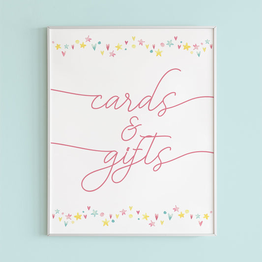 Printable Cards and Gifts Sign Rainbow