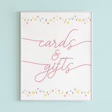 Printable Cards and Gifts Sign Rainbow