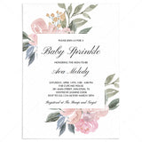 Pink Floral Baby Sprinkle Invitation Template by LittleSizzle