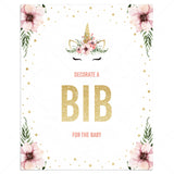 Gold baby shower decorate a bib sign printable by LittleSizzle