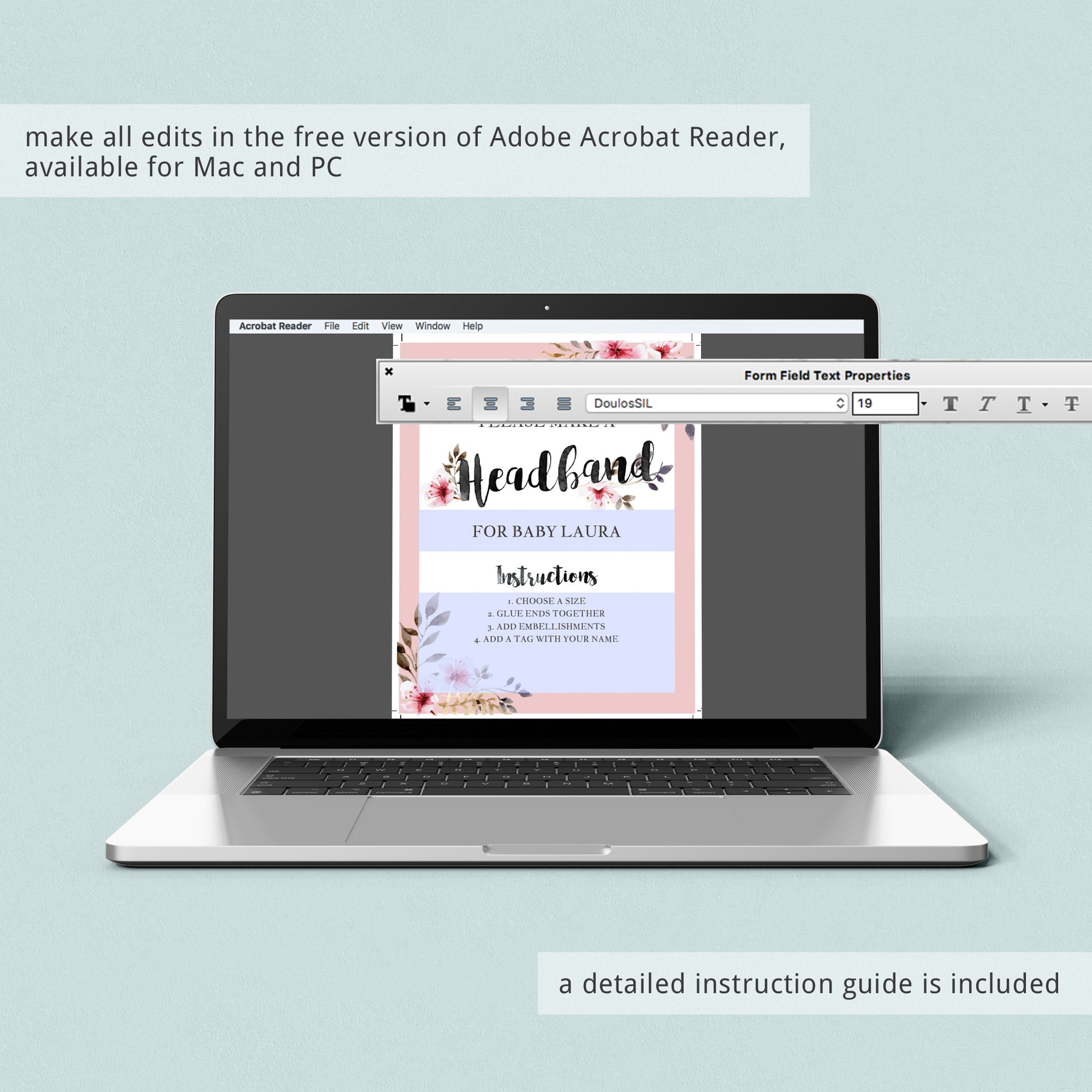 DIY headband station for girl baby shower party instant download by LittleSizzle