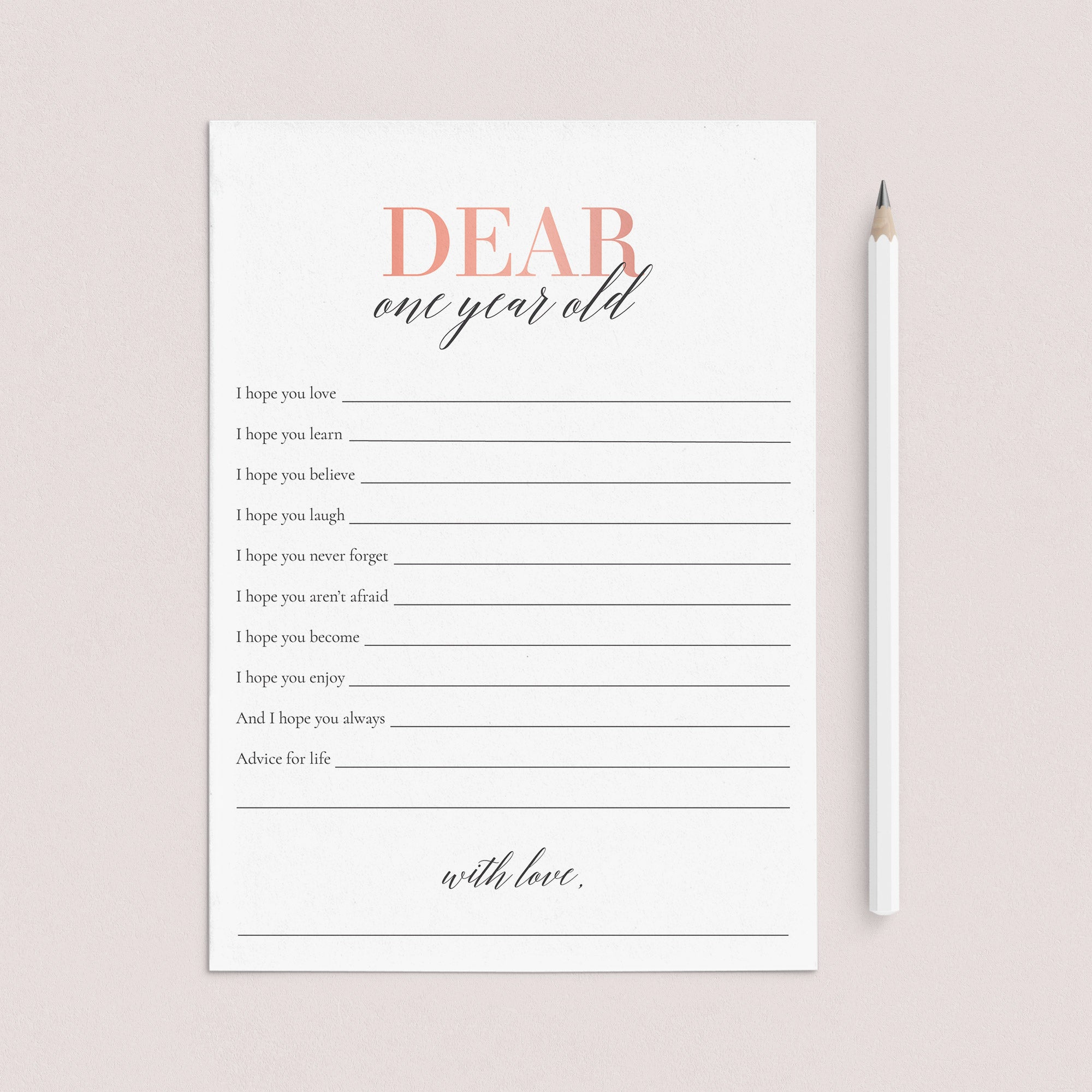 Girl First Birthday Wishes For The One Year Old Cards Printable by LittleSizzle