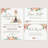 Boho Baby Girl Shower Invitation Set Download