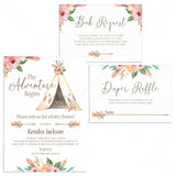 Boho Baby Girl Shower Invitation Set Download