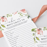Fun Ladies Night Game Who Is Most Likely To Printable