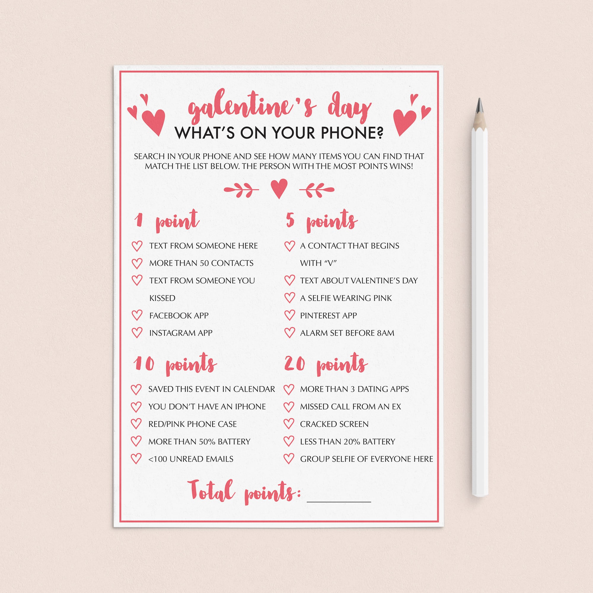 What's On Your Phone Game for Galentine's Day Party by LittleSizzle