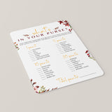 Burgundy Fall Bridal Shower Games Bundle Printable