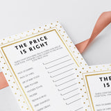 Gold glitter price is right baby shower games download by LittleSizzle