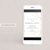 Geometric Bridal Shower Invitation Template Gold