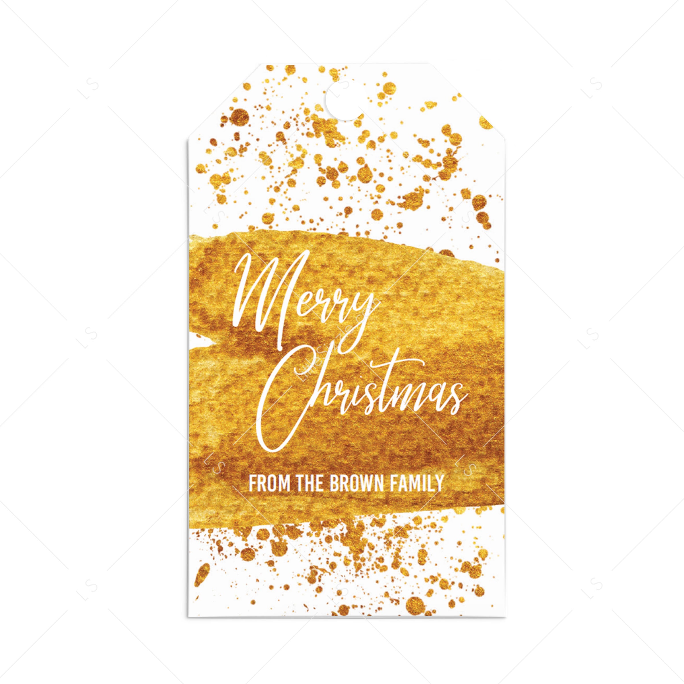 Gold Christmas Tag Template by LittleSizzle