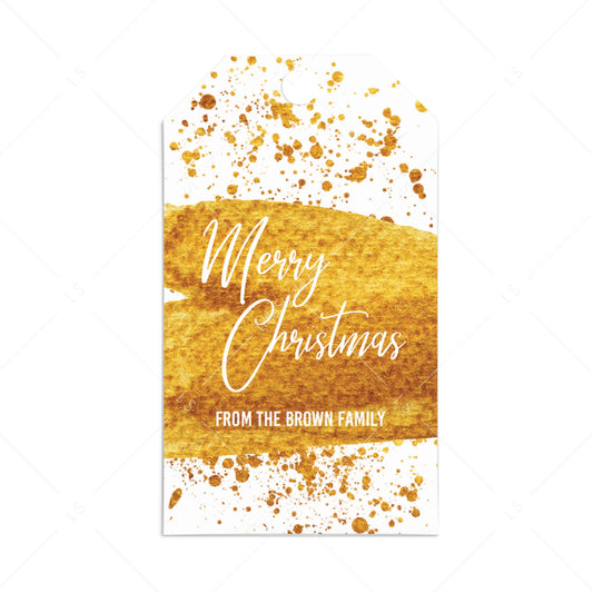 Gold Christmas Tag Template by LittleSizzle