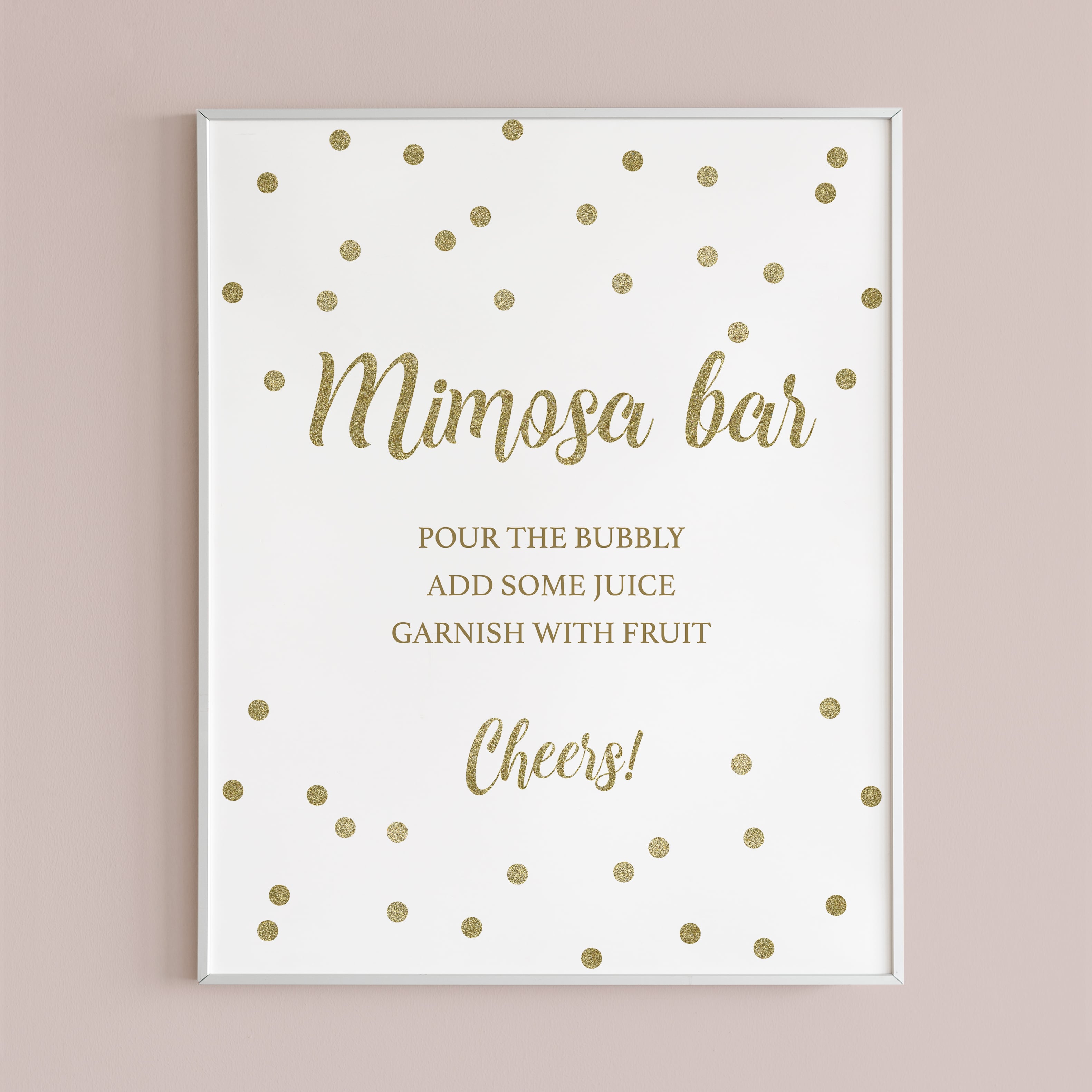 Gold shower mimosa bar printable sign by LittleSizzle
