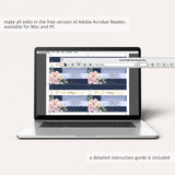 Editable bring a book instead of a card insert for navy and gold baby shower by LittleSizzle