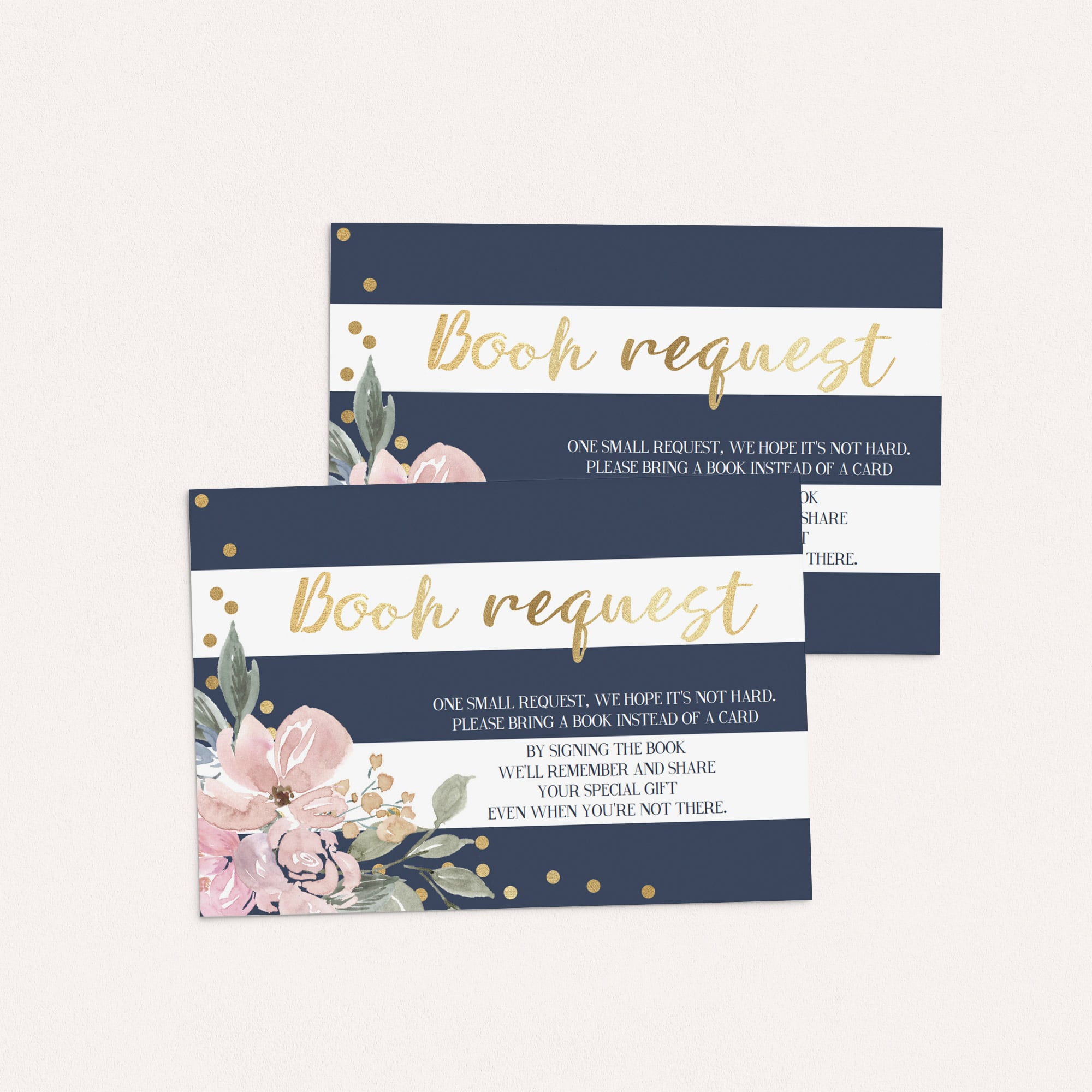 Floral book request card for baby shower by LittleSizzle