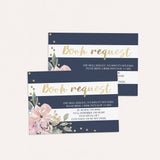 Floral book request card for baby shower by LittleSizzle