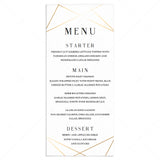 Modern gold menu cards template by LittleSizzle