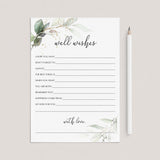 Well Wishes Cards Greenery and Gold Printable by LittleSizzle
