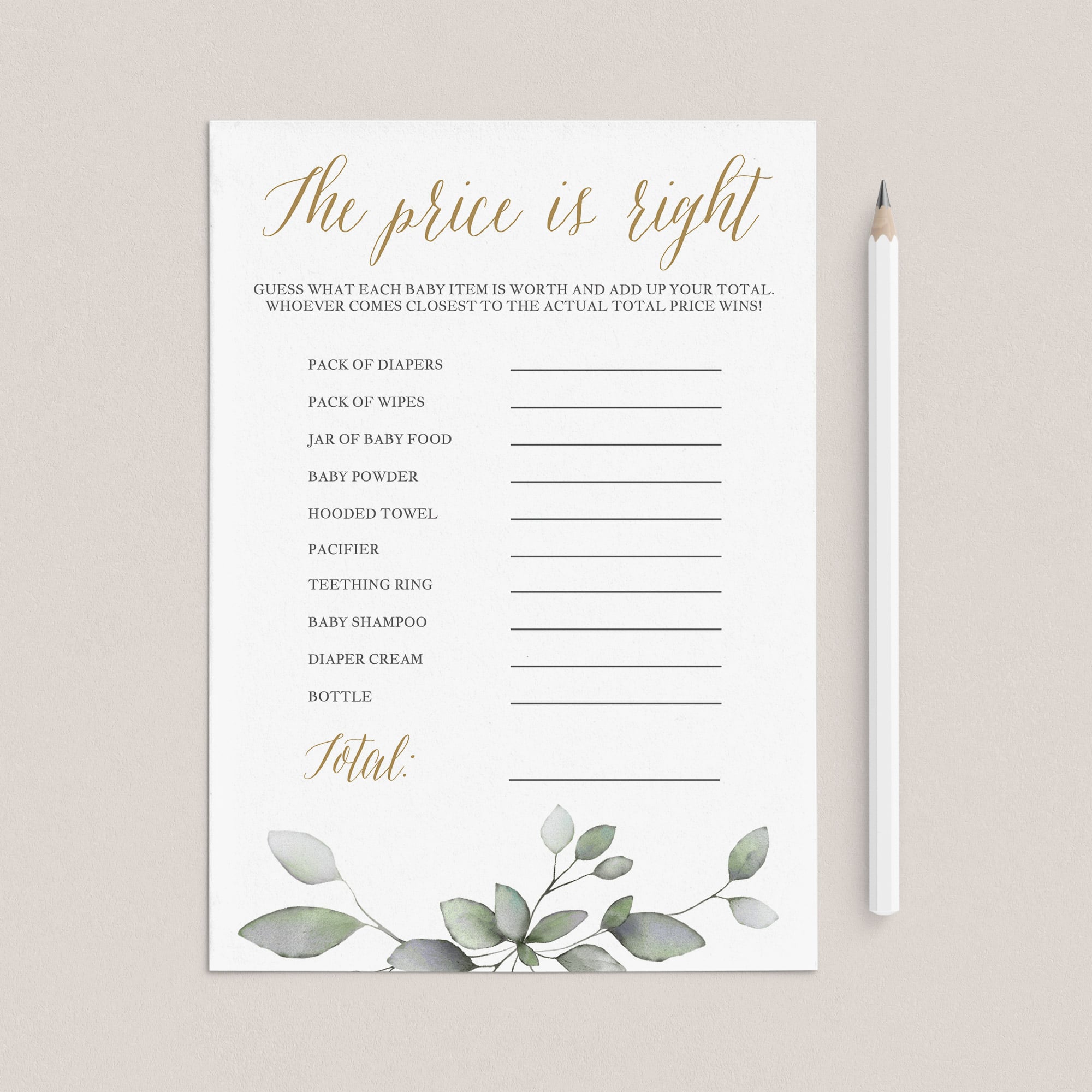 Gender Neutral Baby Shower Game The Price Is Right by LittleSizzle