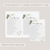Modern Baby Shower Game Printable Nursery Rhyme Quiz