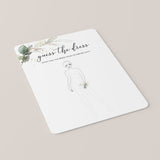 Green and Gold Bridal Shower Game Guess The Dress Printable