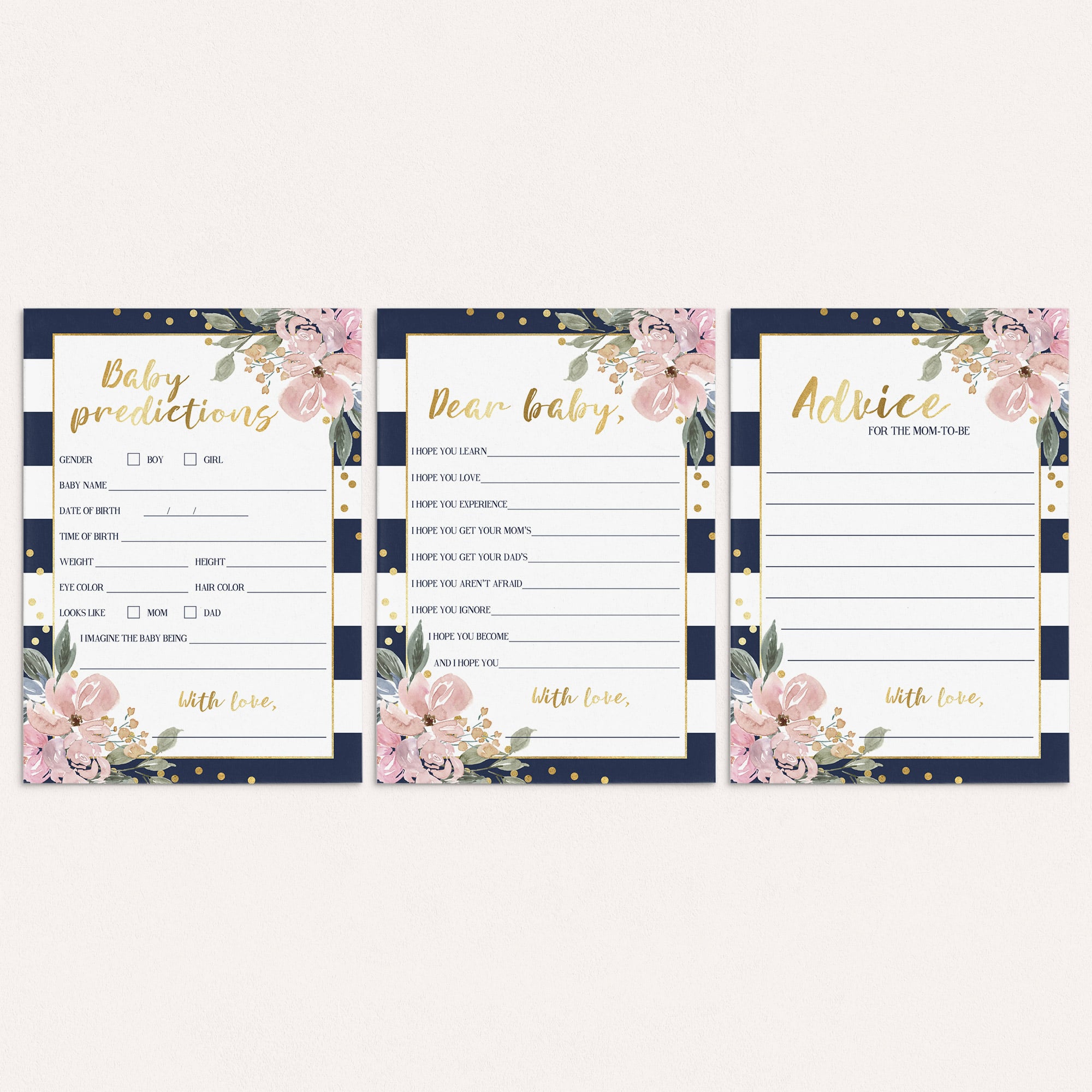 Download navy pink and gold baby shower games by LittleSizzle