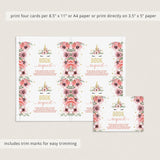 DIY unicorn babyshower book cards printable pink girl by LittleSizzle