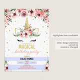 Make your own unicorn birthday party evites by LittleSizzle