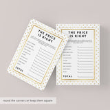 White and Gold Price is Right Baby Shower Printable