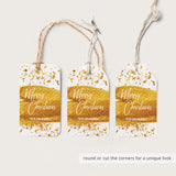Gold Christmas Tag Template