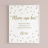 Gold baby shower decorations printable momosa bar sign by LittleSizzle