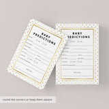 Gold Baby Prediction Game Printable