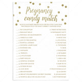 Unique Baby Shower Game Candy Bar Match Gold Confetti by LittleSizzle