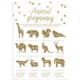 How Long is Each Animal Pregnant Baby Shower Game Printable by LittleSizzle