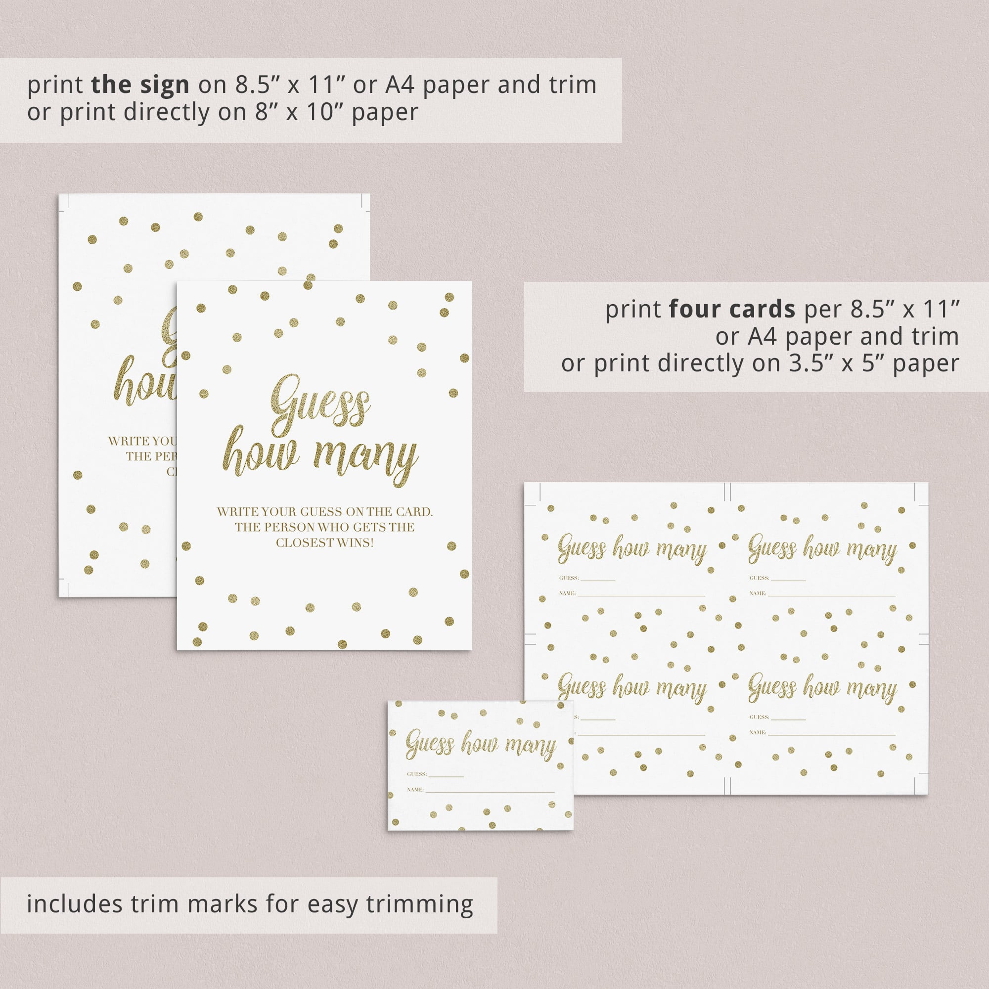 Printable guess how many baby shower game instructions by LittleSizzle