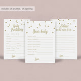 Virtual Baby Shower Games Bundle Gold Confetti