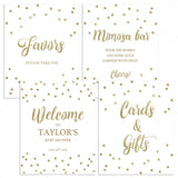 Neutral Baby Shower Decor Pack Gold Confetti by LittleSizzle
