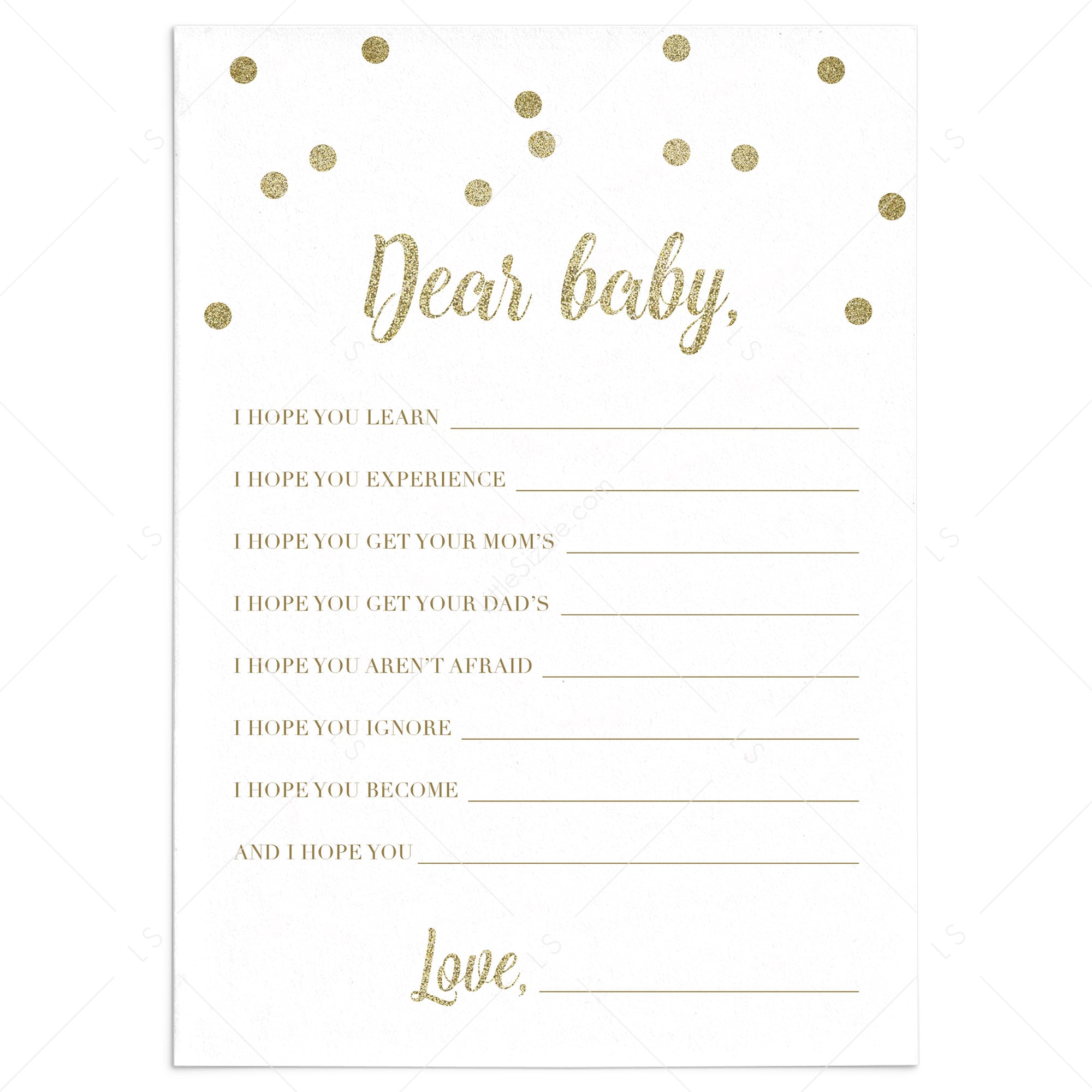 baby shower wishes card