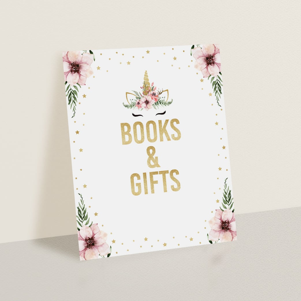 Gift table sign for girl baby shower instant download by LittleSizzle