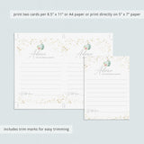 Fall Wedding Advice Cards with Watercolor Pumpkin