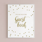 Gold Please Sign The Guest Book Sign Printable