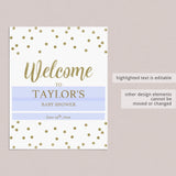 Neutral Baby Shower Decor Pack Gold Confetti