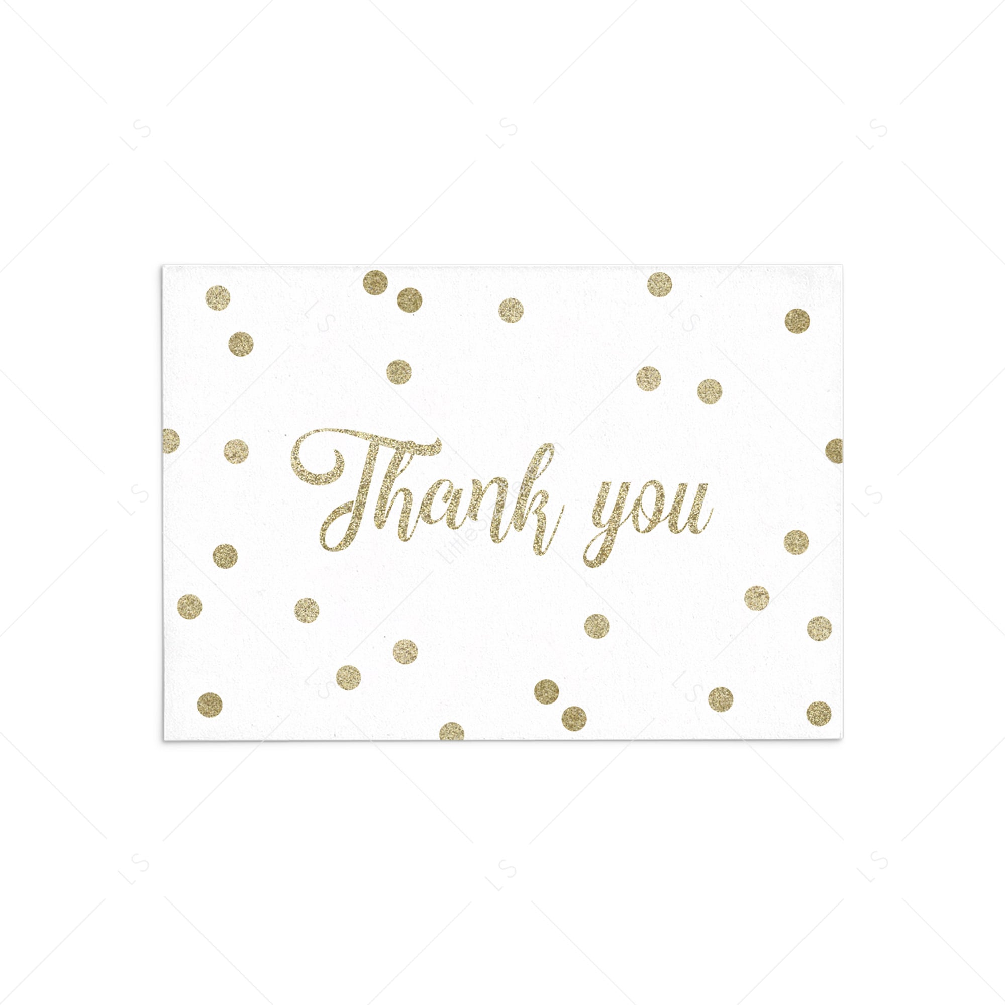 Gold baby shower thank you card printable by LittleSizzle