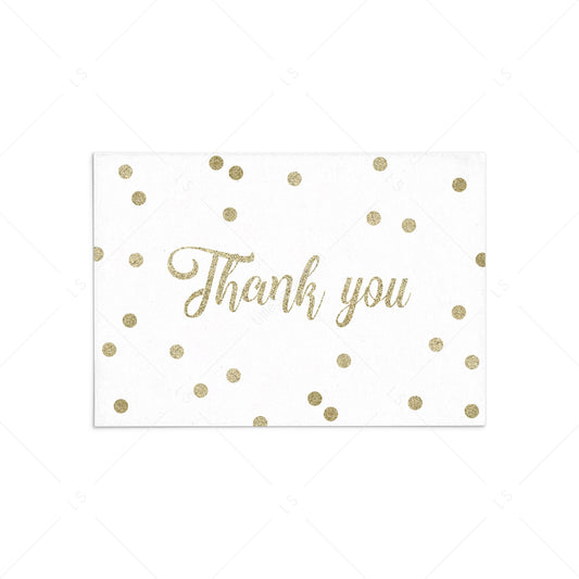 Gold baby shower thank you card printable by LittleSizzle