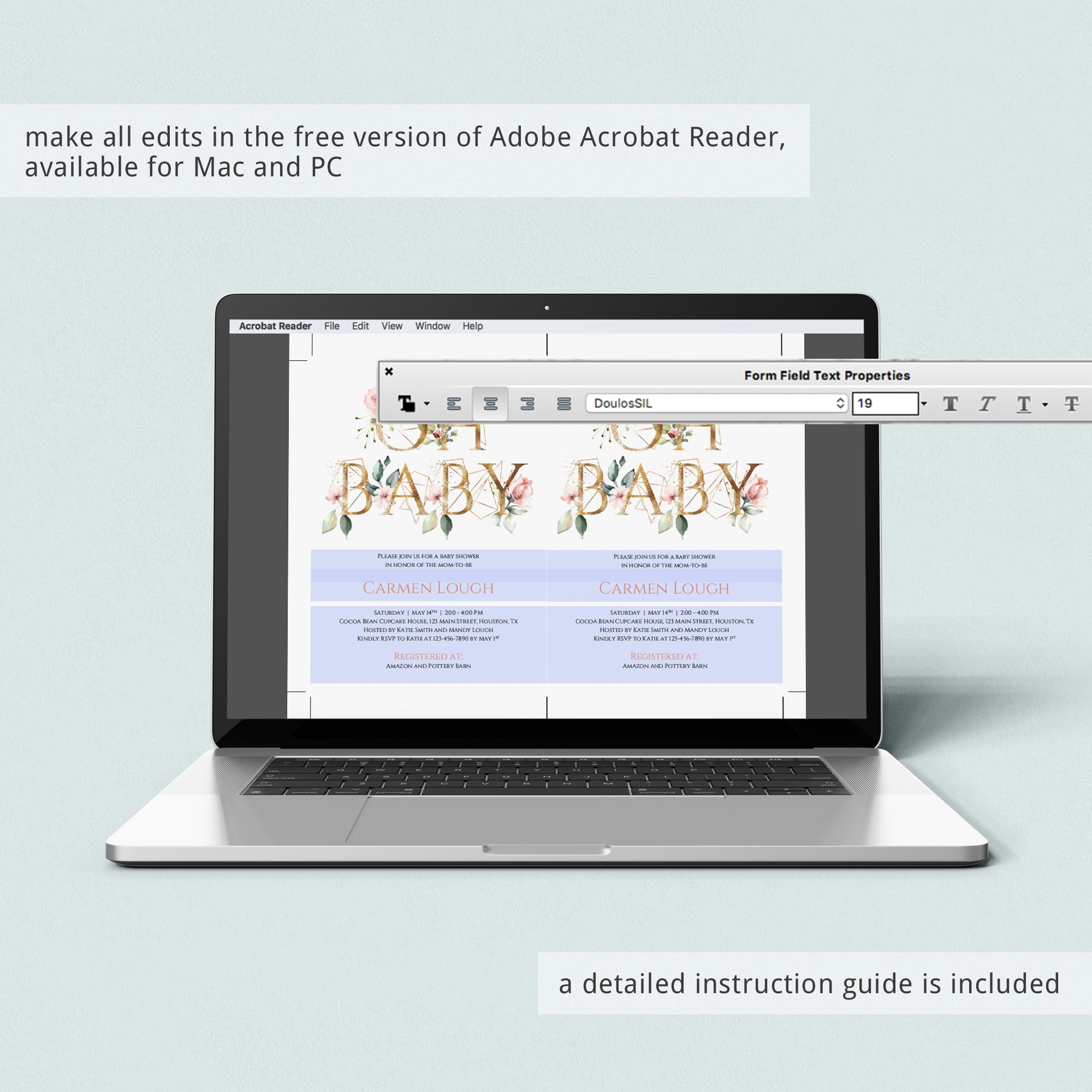 DIY modern babyshower invitation templates gender neutral by LittleSizzle