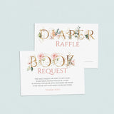 Pink green and gold baby shower invitation inserts printables by LittleSizzle