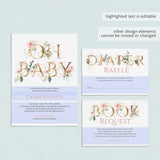 Gender neutral gold floral modern baby shower invitation templates by LittleSizzle