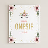 Decorate a onesie for the baby sign unicorn theme baby shower by LittleSizzle