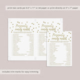 Unique Baby Shower Game Candy Bar Match Gold Confetti