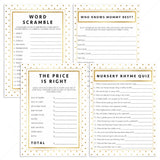 Chic and modern baby shower games package printable by LittleSizzle