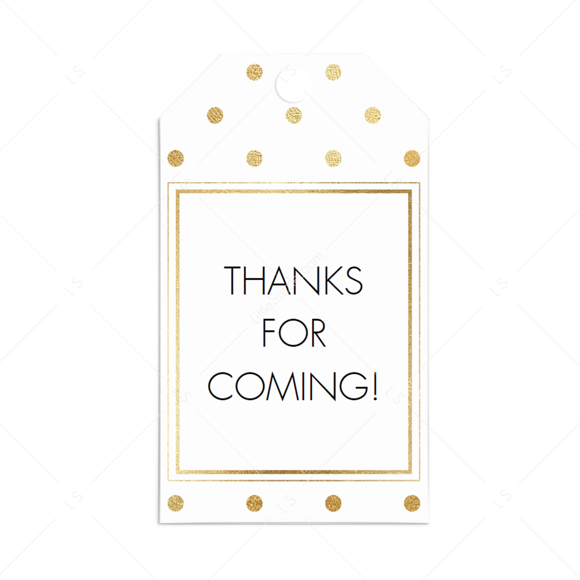 Gold polka dots favor tag template by LittleSizzle